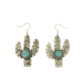 M&F Women's Cactus Turquoise Stone Earrings