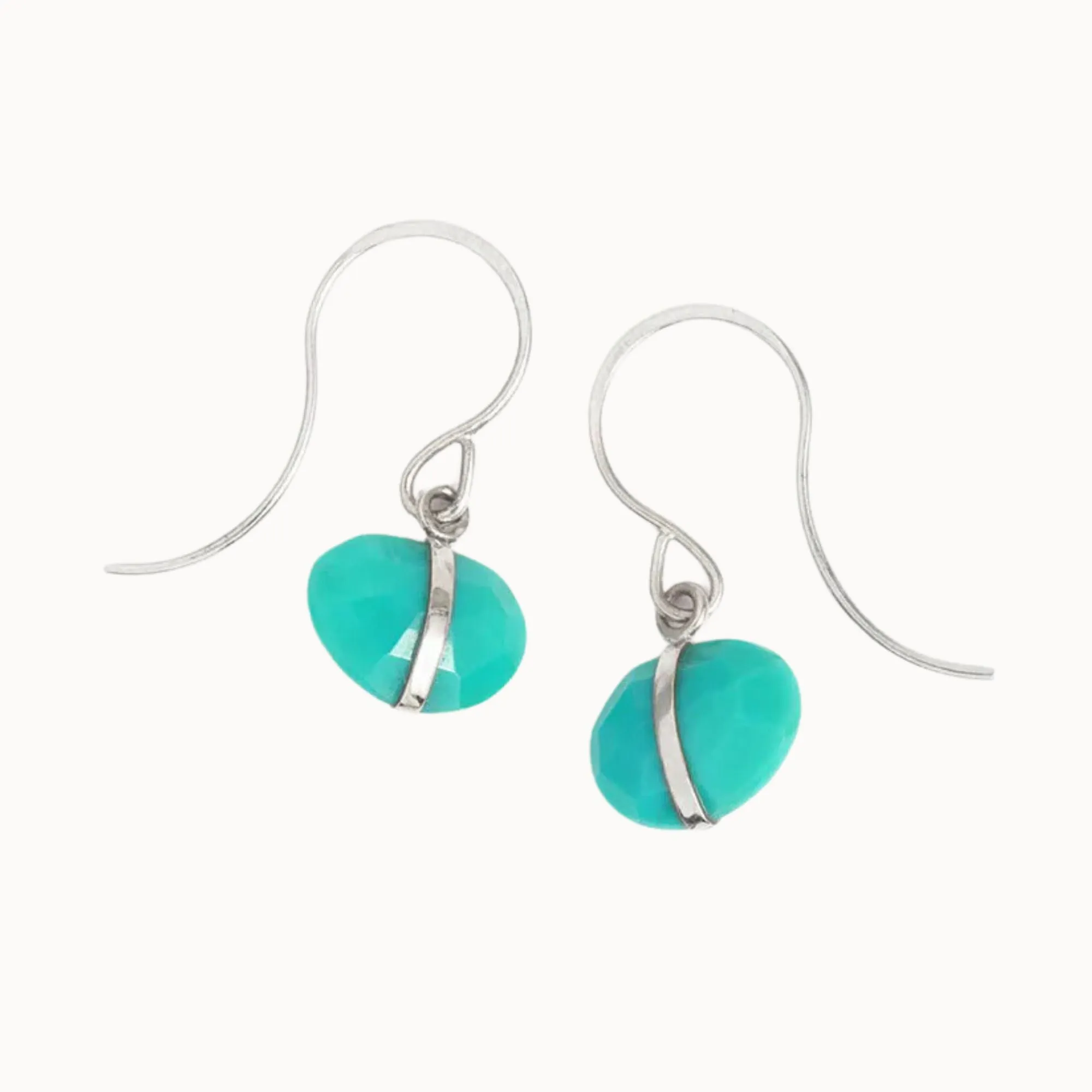 Melissa Joy Manning Sterling Silver Turquoise Single Drop Earrings