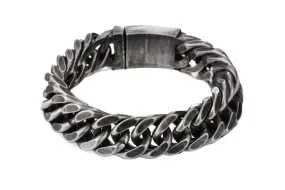 Men's Retro Black Chain Bracelet - Fashionable Rhombus Titanium Steel Jewelry for a Dominant Style