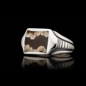 Men's Sleek Mammoth Tooth Ring - Ring 8 MT