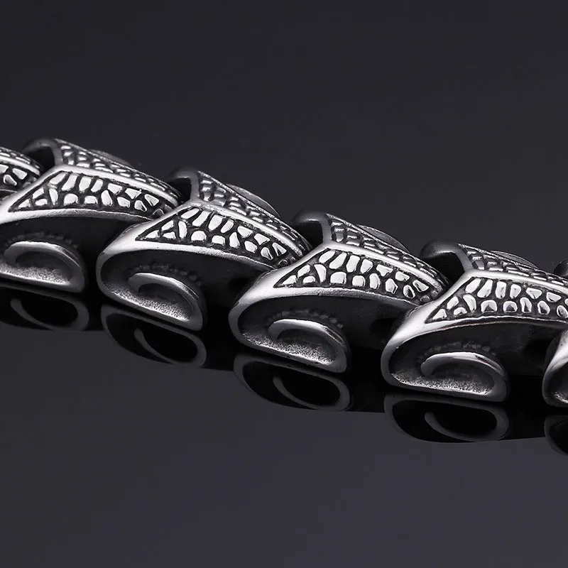 Men's Stainless Steel Snake Bracelet - Titanium Steel Keel Design