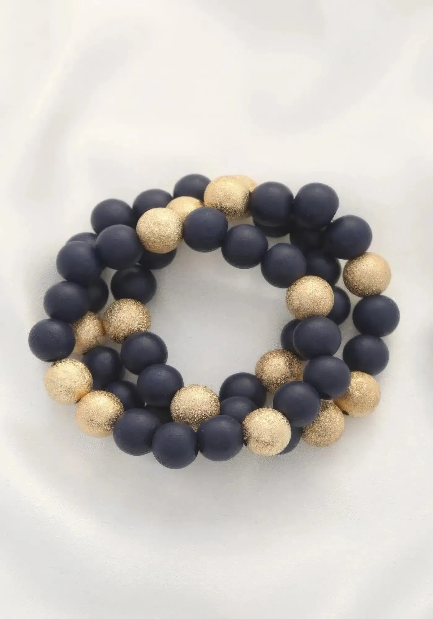 Metal Wood Bead Bracelet