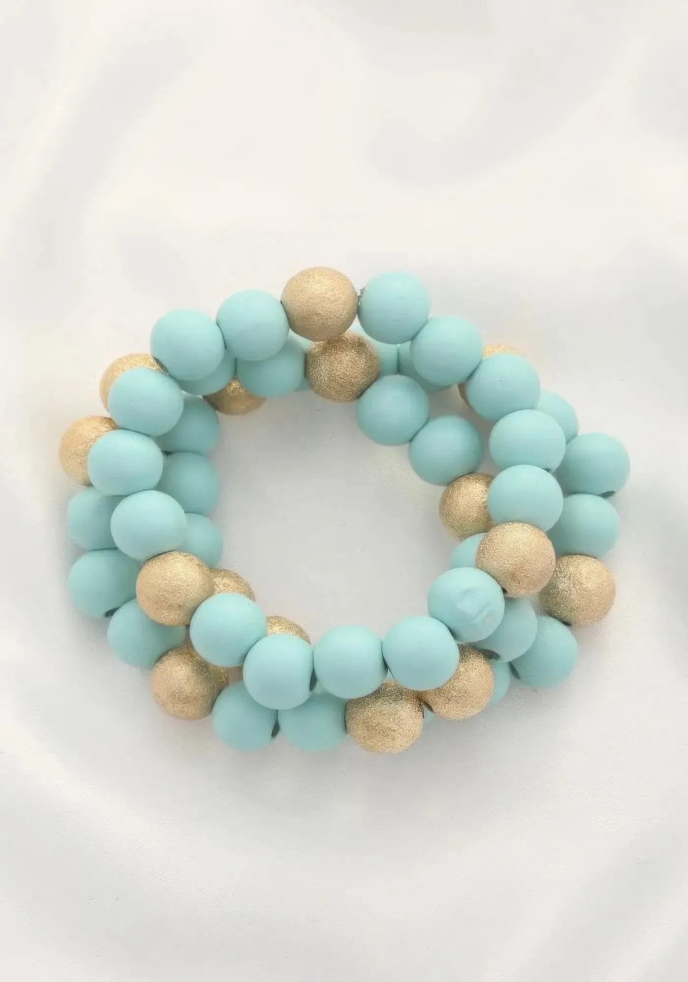 Metal Wood Bead Bracelet