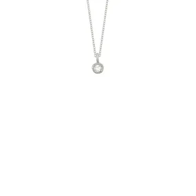 Mini Solitaire Necklace in Silver