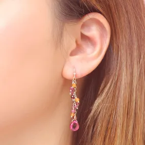 Minidot Earrings: Fuschia Quartz