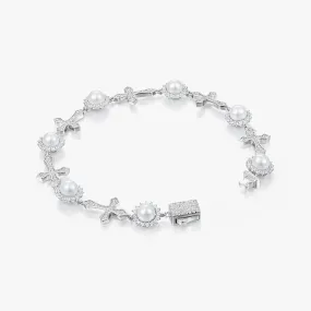 Moissanite S925 Pearl Mixed Cross Bracelet