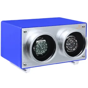 MOZSLY® Double Watch Winder - Blue Leather