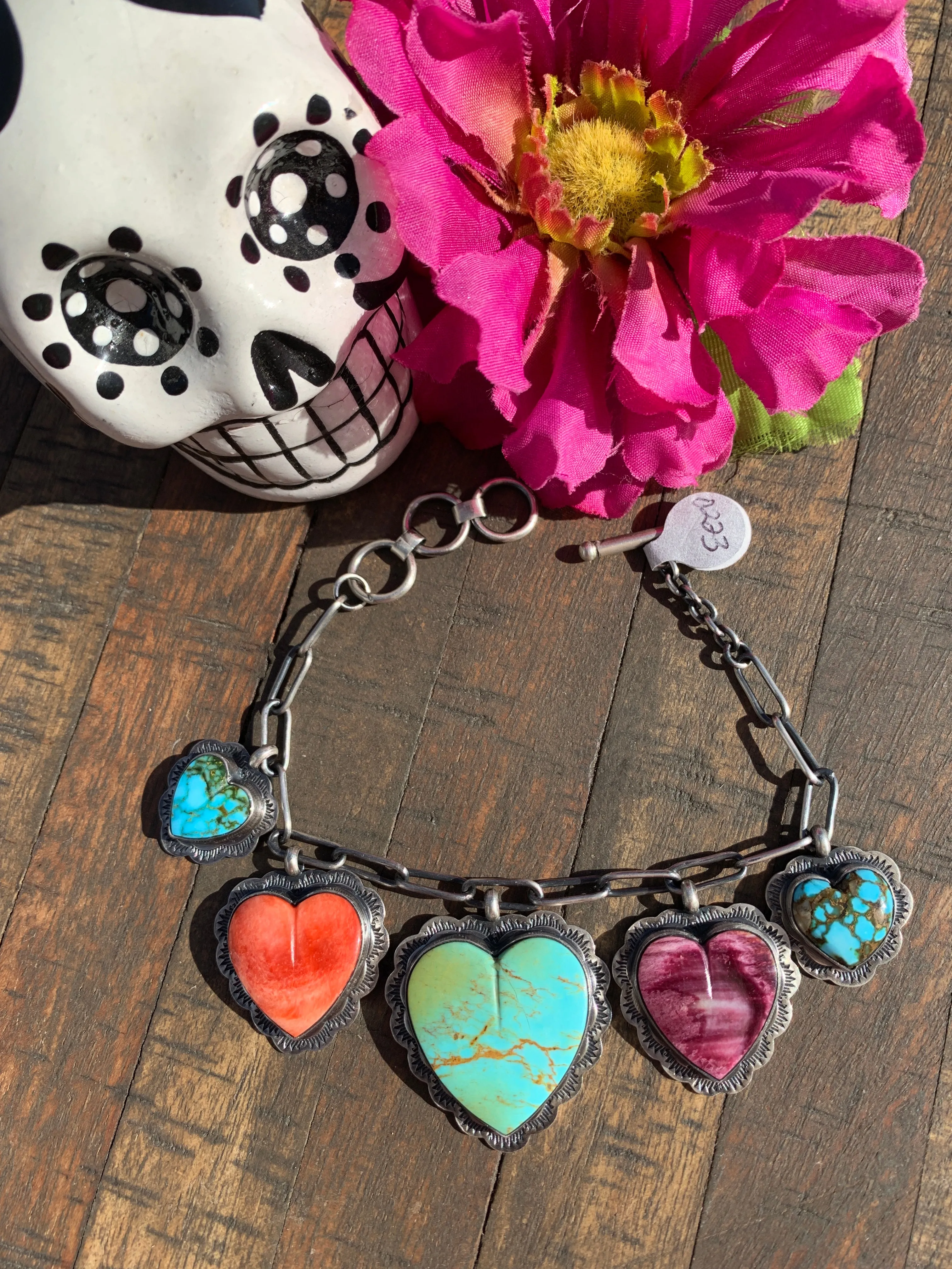 Multi Color Heart Charm Bracelet #1