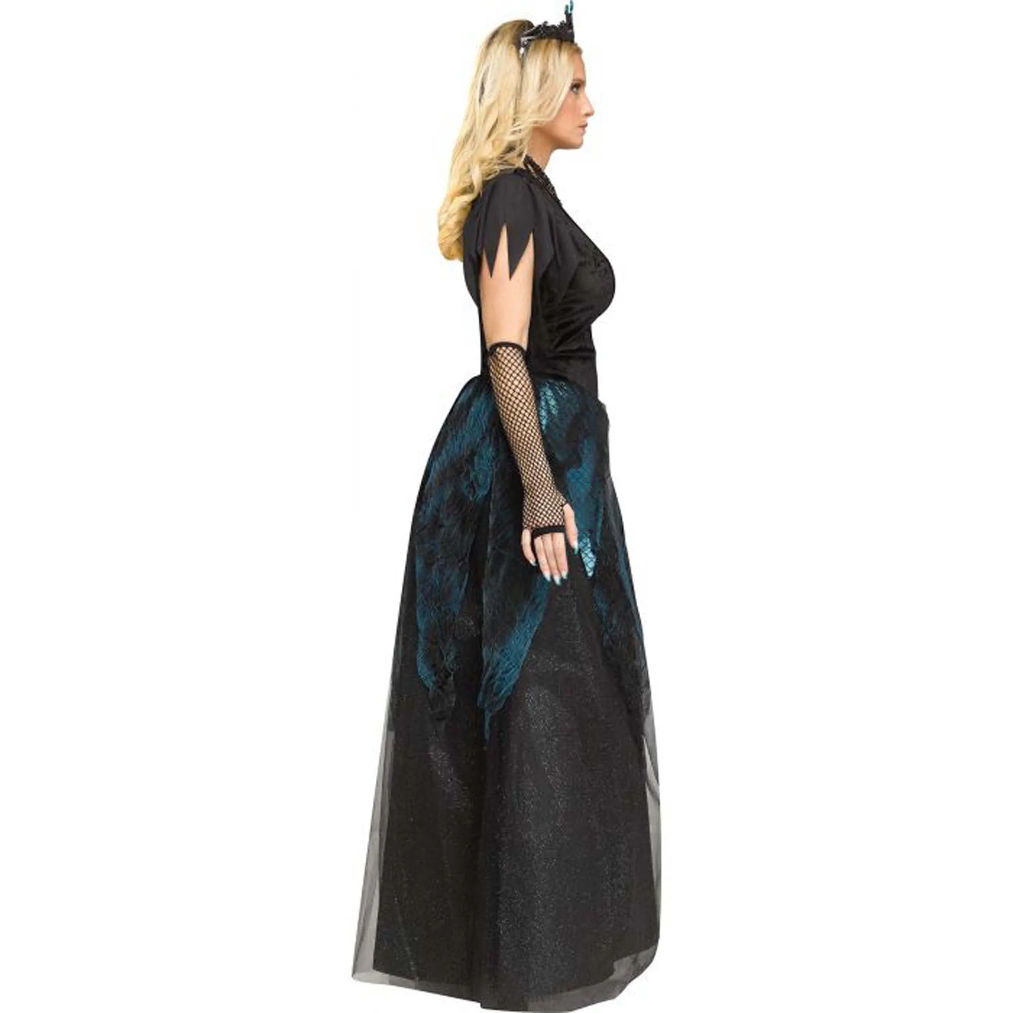 Mystical Mermaid Costume for Adults, Black and Blue Gown