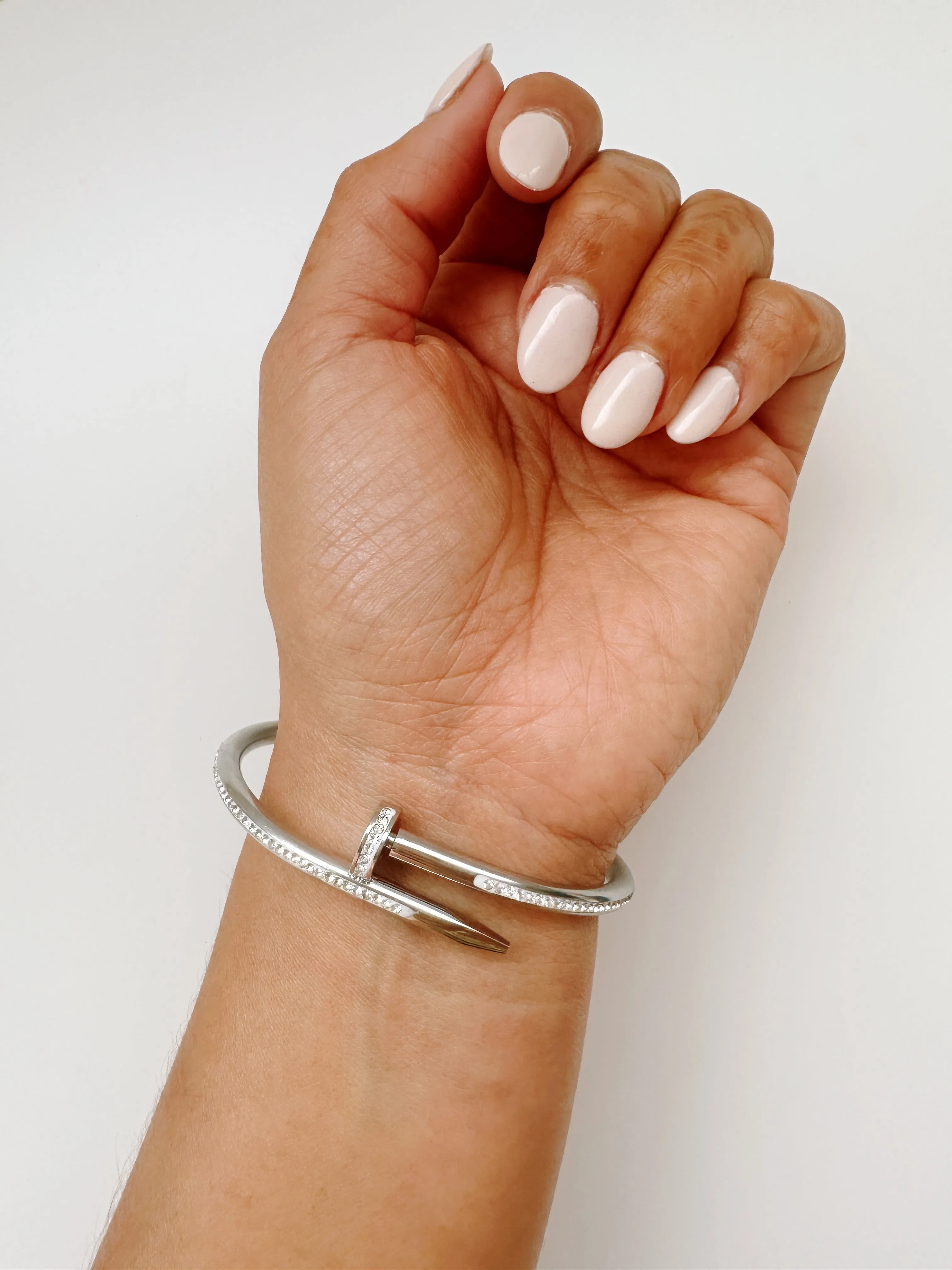 Nail Silver Bangle