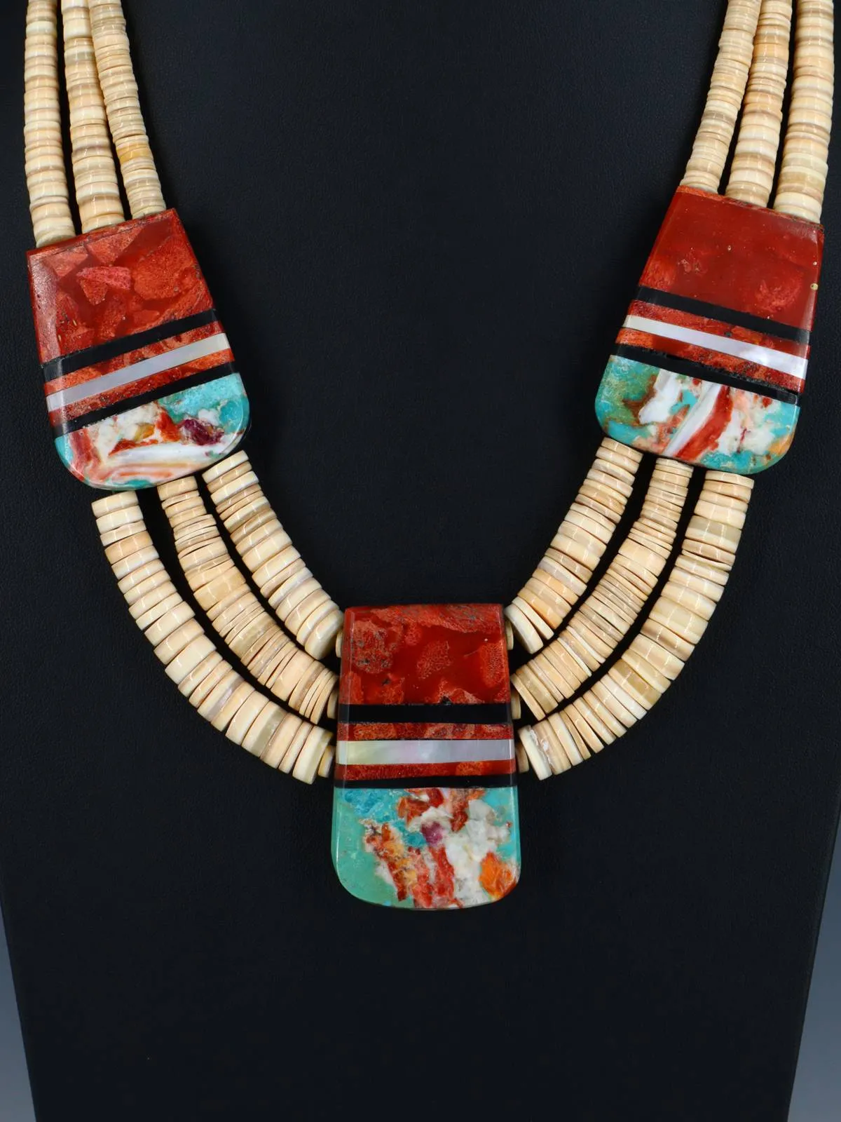 Native American Santo Domingo Shell Mosaic Necklace Set