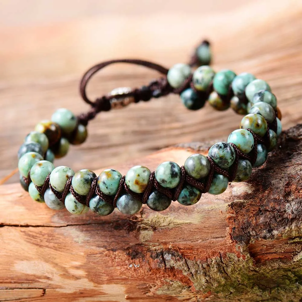 Natural Gemstone Multi-layer Braided Bracelet for Women Charms Gifts for Mom