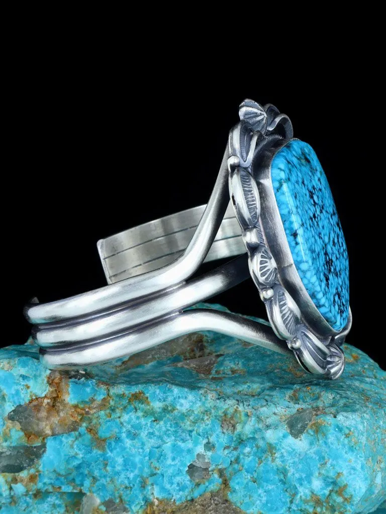 Navajo Natural Kingman Turquoise Sterling Silver Cuff Bracelet