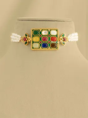 Navratna Gold Plated Necklace - TR-N298N