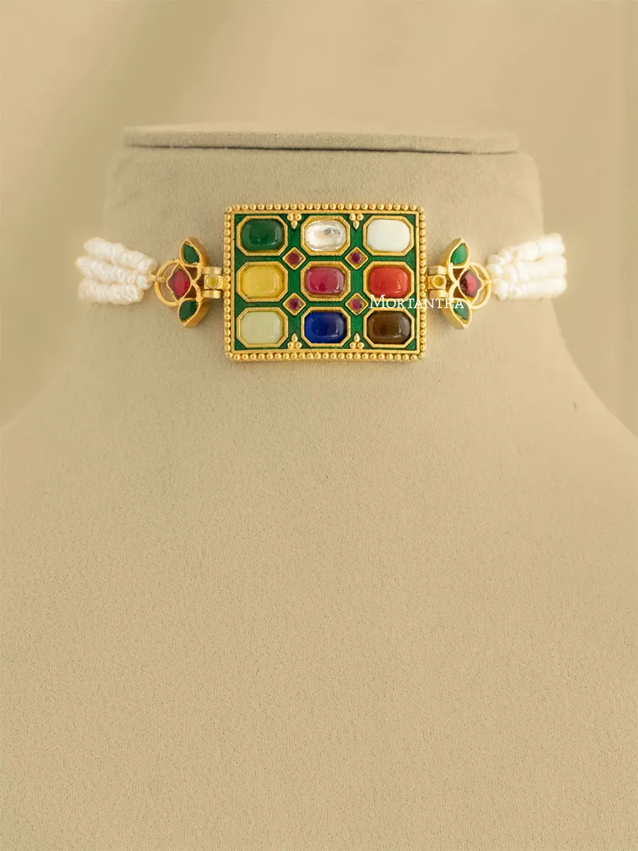 Navratna Gold Plated Necklace - TR-N298N
