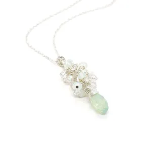 Necklace - Chrysolite Opal Crystal Teardrop Cluster by Sugar Sidewalk