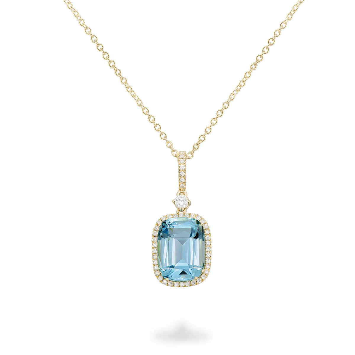 Necklace with Sky Blue Topaz and Diamonds