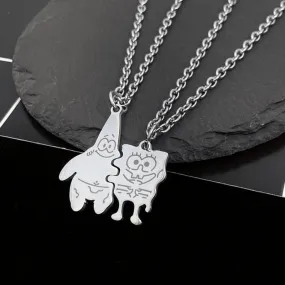 New Best Friends Sweetheart Pendant Women Men Rainbow Broken Necklace Honey Love Couple Jewelry 2021 Streetwear Kpop Friend Gift