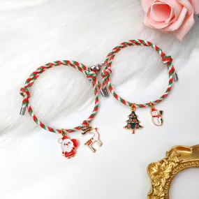 New Christmas Couple Magnet Love Couple Bracelet A Pair Of Girlfriends Jewelry