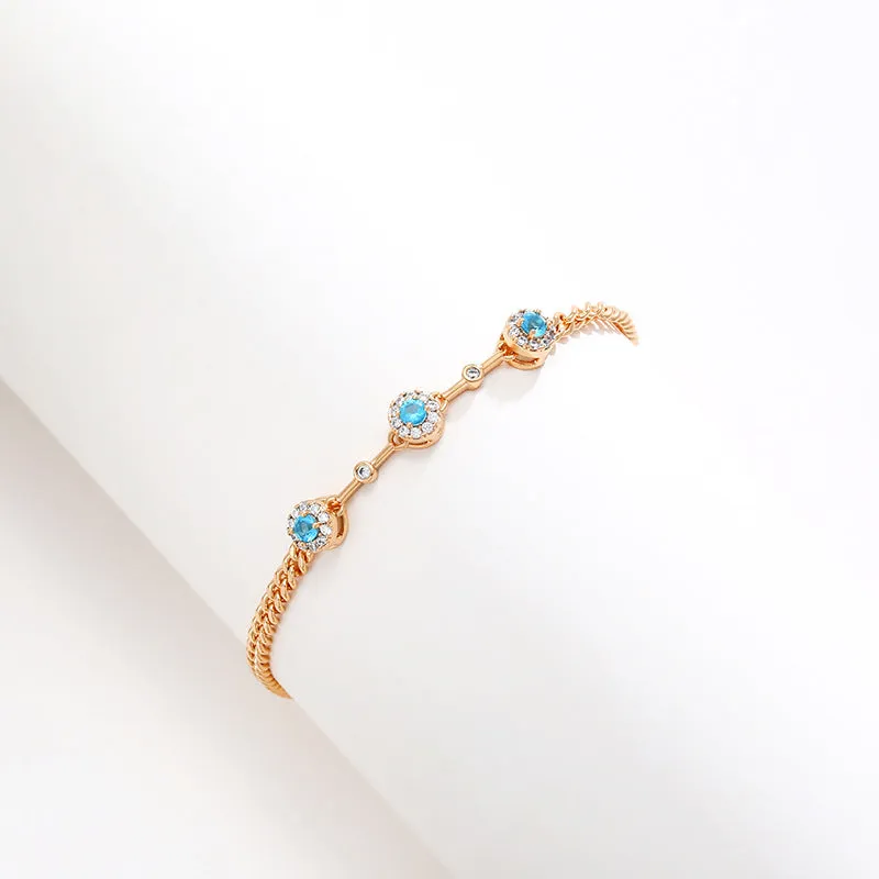 New Cross-border Fashion Jewelry Artificial Gemstone Inlaid Alloy Bracelet Women's European and American Niche