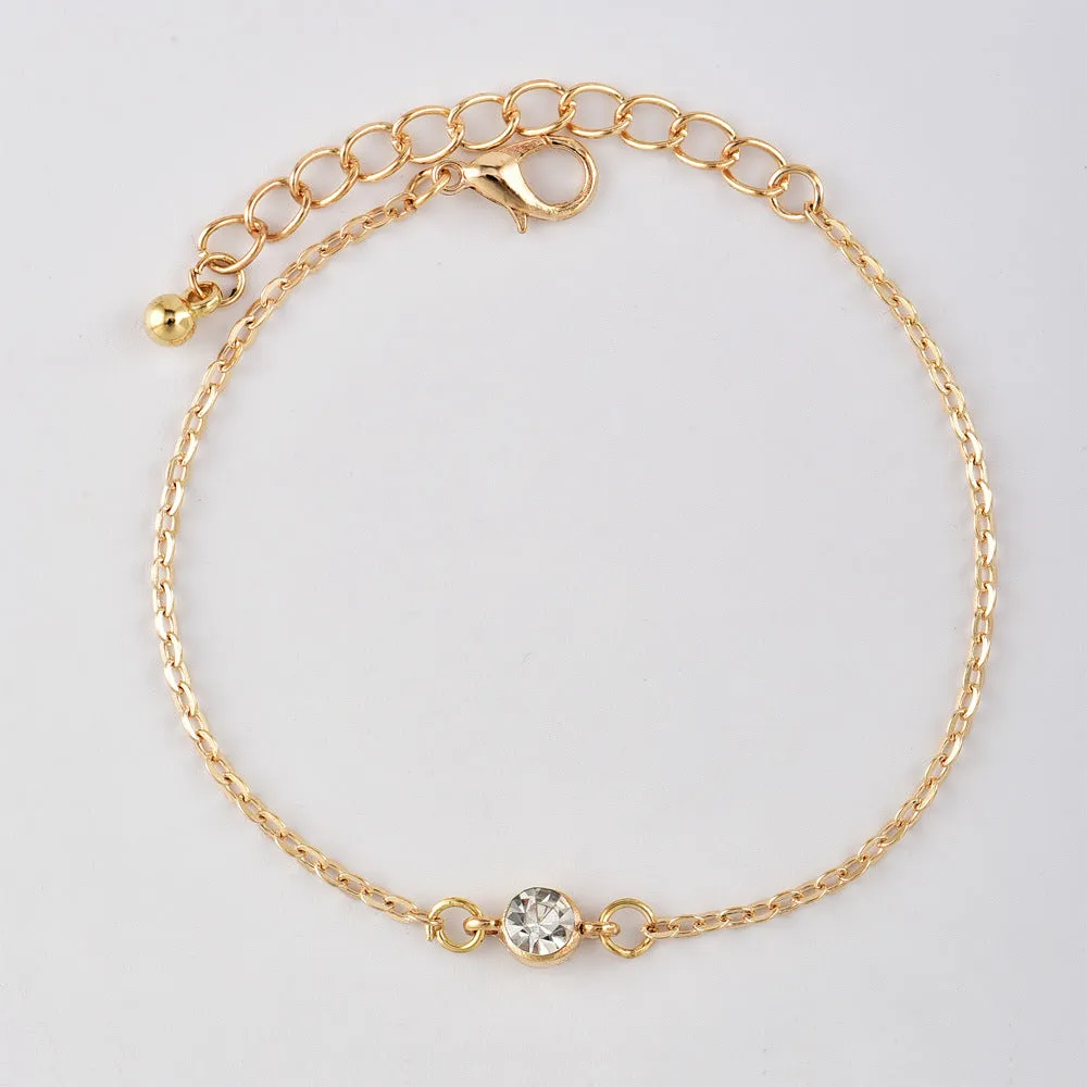 New Fashion Popular Bracelet Personality Leaf Circle Crystal Bracelet and Bracelet Combination Bracelet for Women