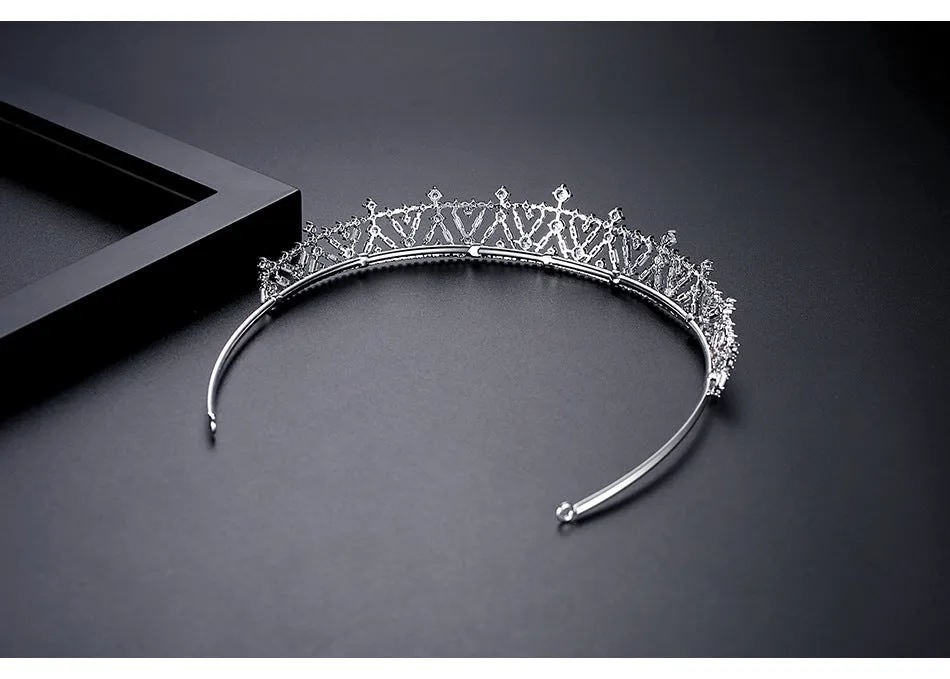 New Simple Cubic Zirconia Wedding Tiaras for Bridal,Women Hair Jewelry