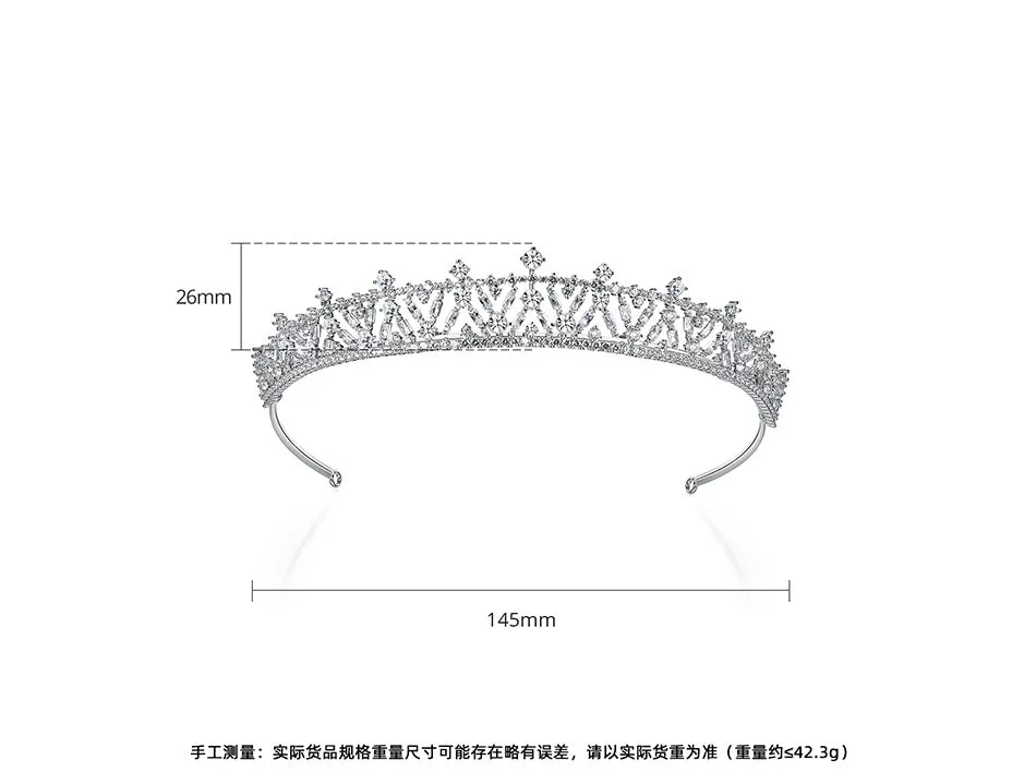 New Simple Cubic Zirconia Wedding Tiaras for Bridal,Women Hair Jewelry