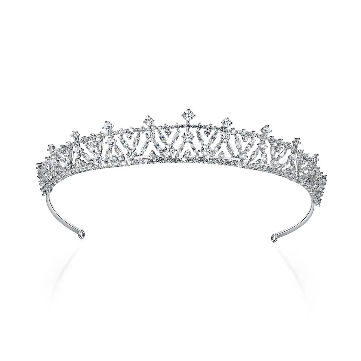 New Simple Cubic Zirconia Wedding Tiaras for Bridal,Women Hair Jewelry