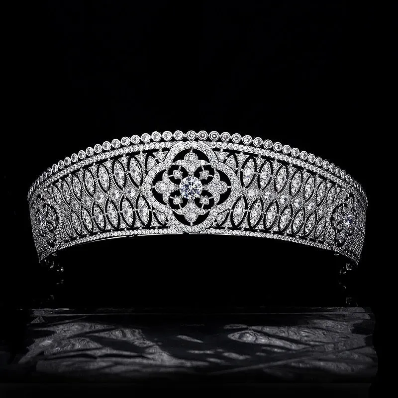 New Vintage Luxury Cubic Zirconia Princess Tiara Wedding Bridal Crown HairJewelry wedding Dress Accessories CH10429