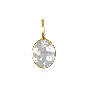 NEW! White Topaz Oval Charm