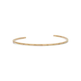 Numerical Cuff 2mm Bracelet in Yellow Gold