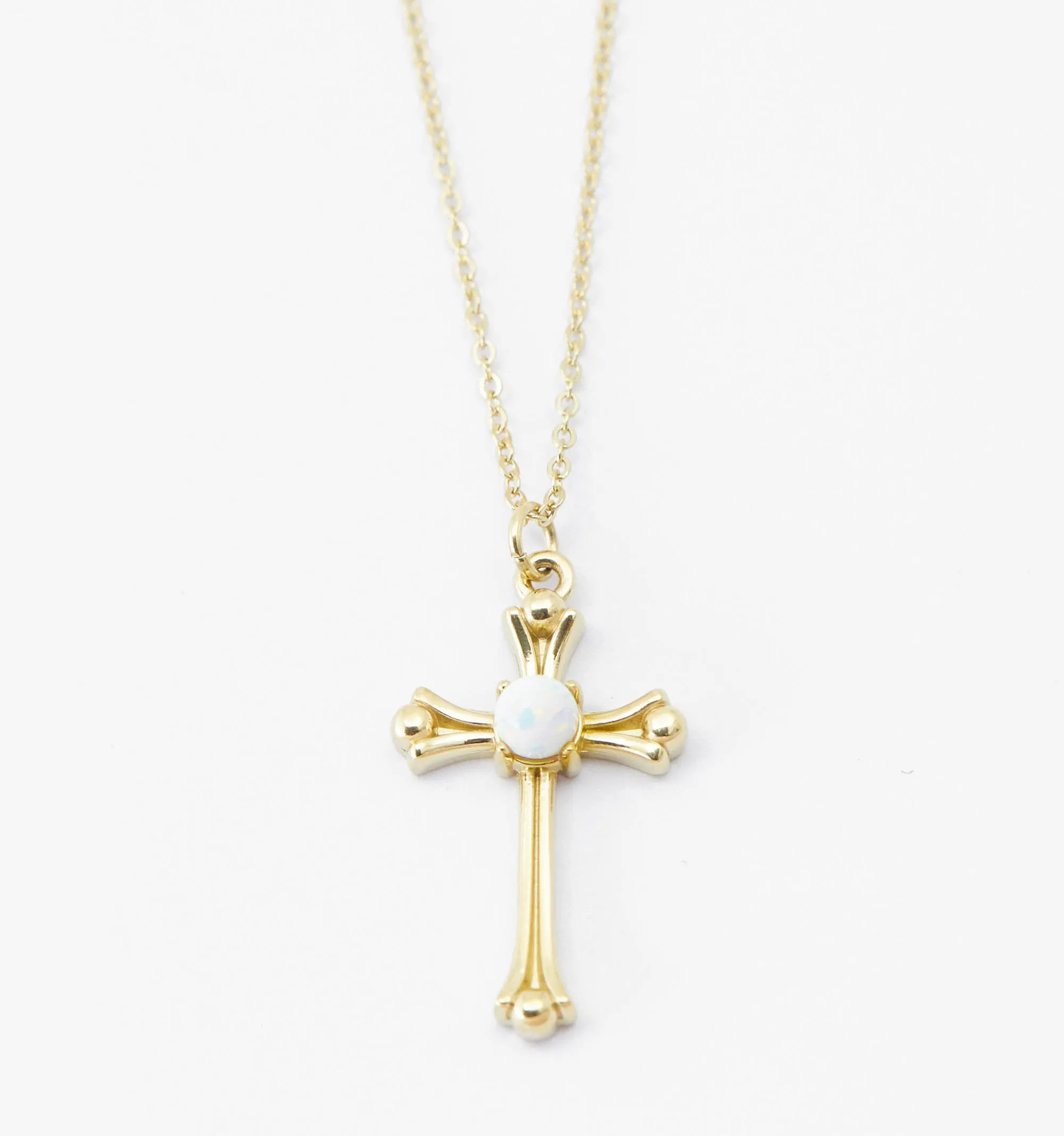 Opal Cross Necklace