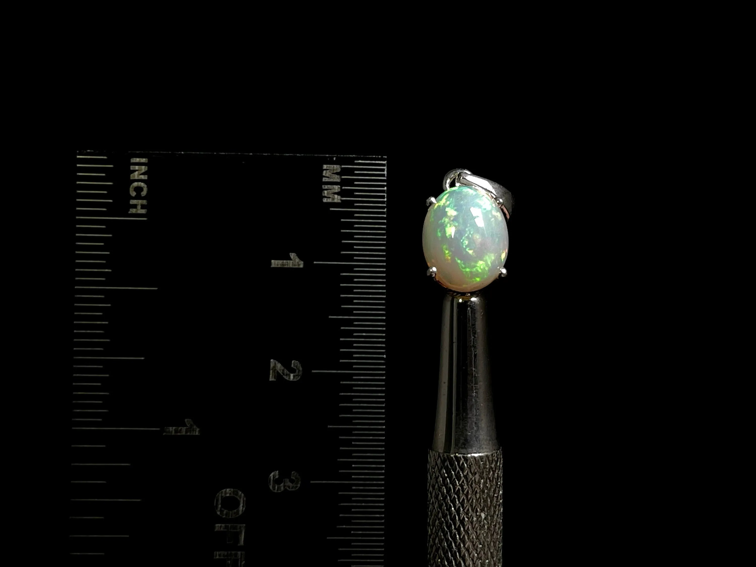 OPAL Pendant - Sterling Silver, 8x10mm Oval Cabochon - Birthstone Jewelry, Opal Cabochon Necklace, Welo Opal, 49074