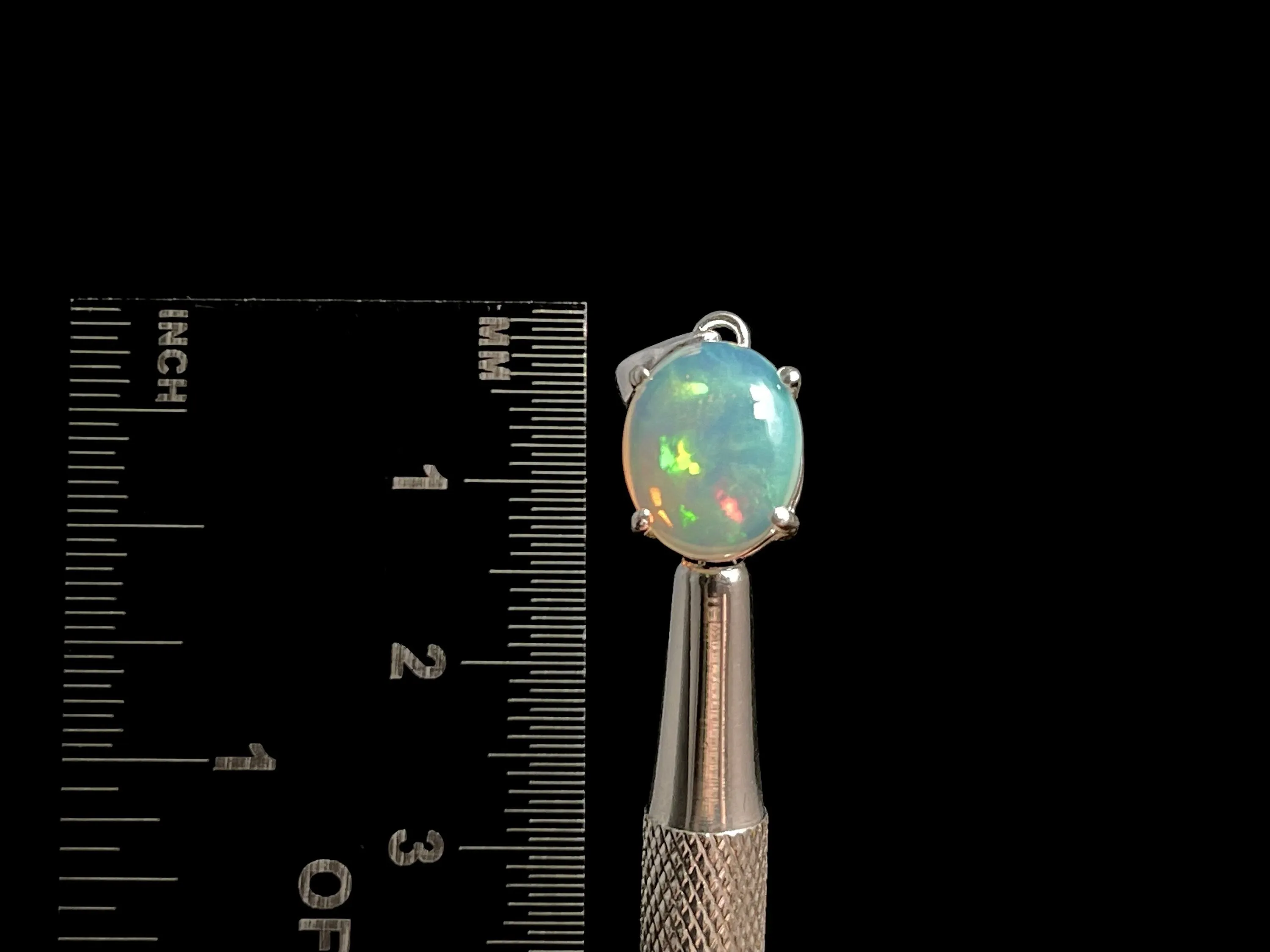 OPAL Pendant - Sterling Silver, 9x11mm Oval Cabochon - Opal Necklace, Birthstone Necklace, Opal Jewelry, Welo Opal, 49027