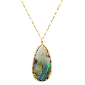 Opal Stripe Pendant Necklace