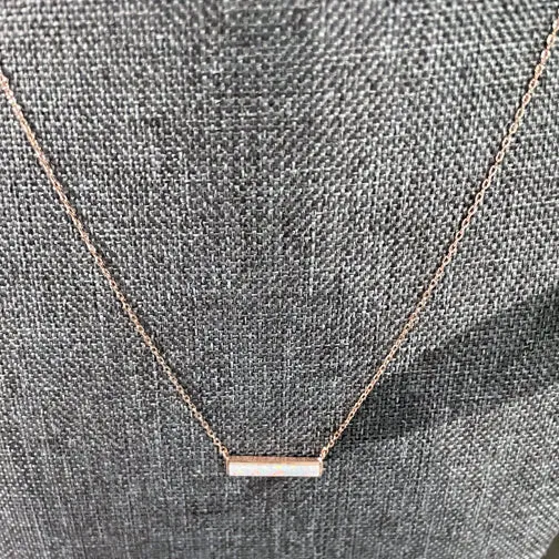 Opalstone Dainty Bar Necklace (GOLD OR ROSE GOLD)