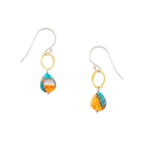 Orbit Earrings in Spiny Oyster Turquoise