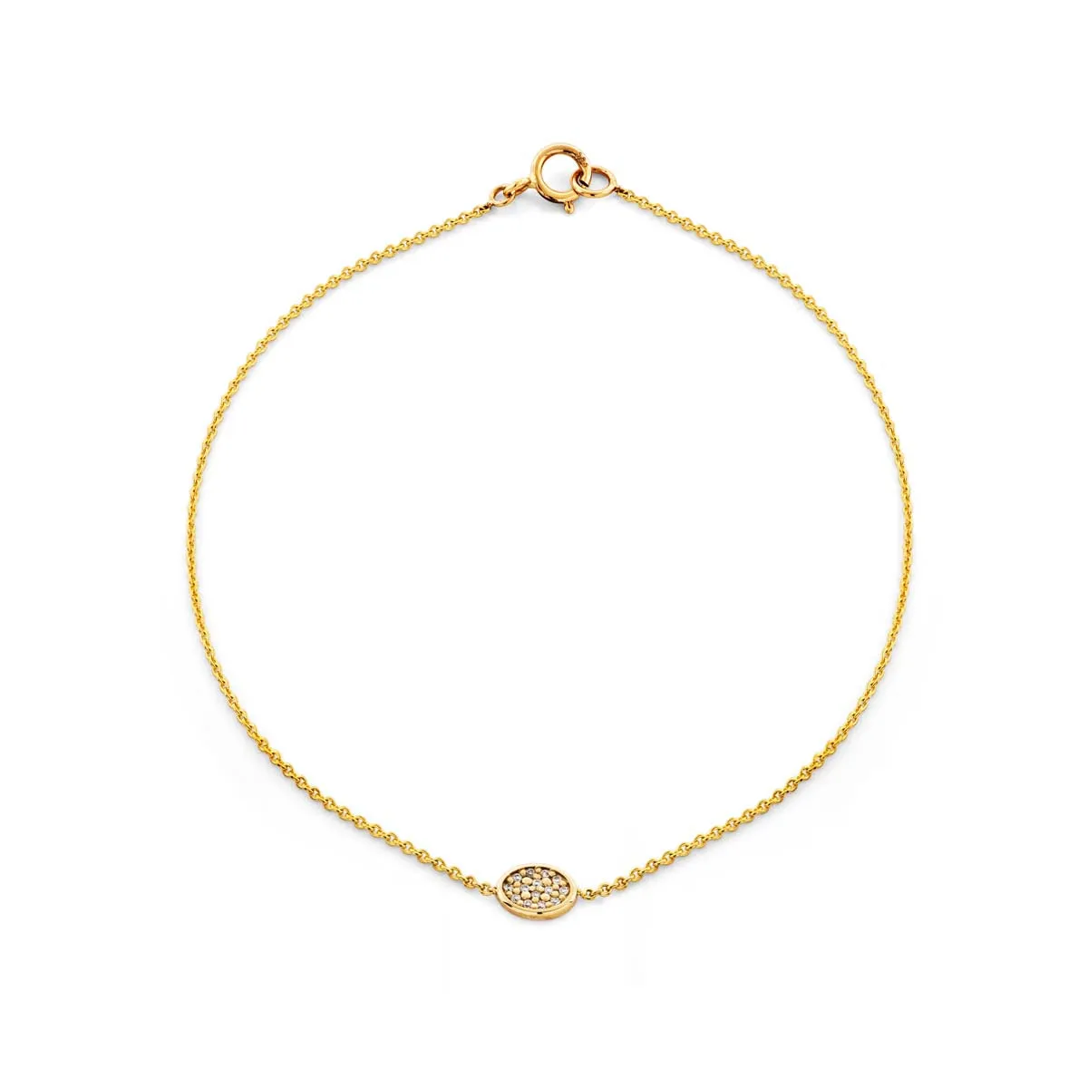 Oval Gold & Diamond Medallion Bracelet