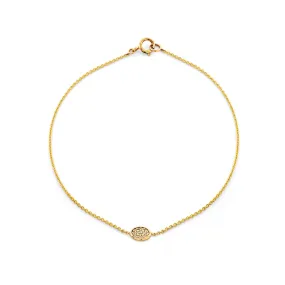 Oval Gold & Diamond Medallion Bracelet