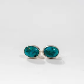 Oval Turquoise Stone Stud Earrings