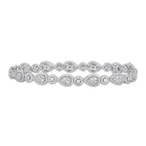 Pear Halo Alternate Link Bracelet with 3.00ct of Diamonds in 9ct White Gold