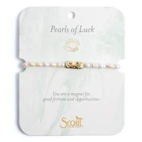 Pearl Affirmation Bracelet - Luck/Gold