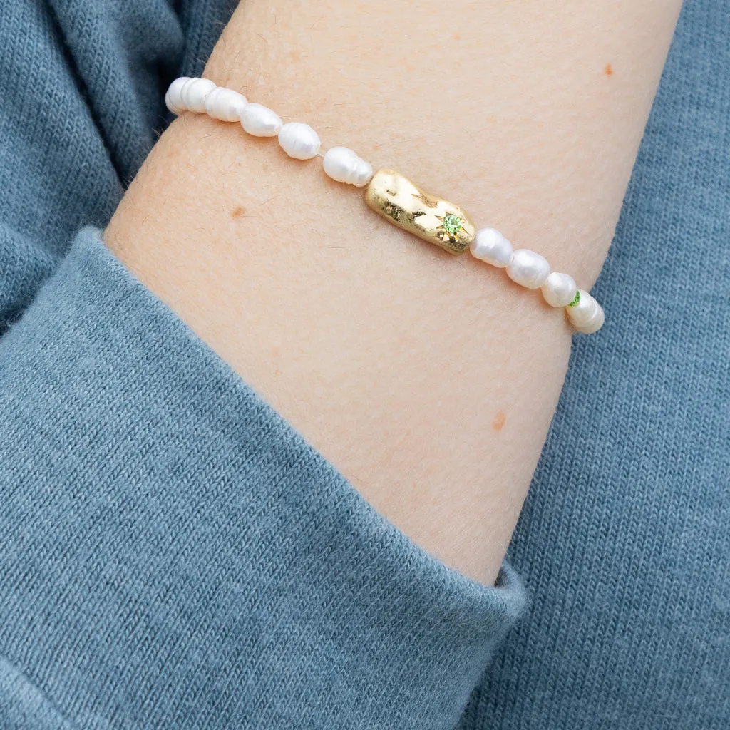 Pearl Affirmation Bracelet - Luck/Gold