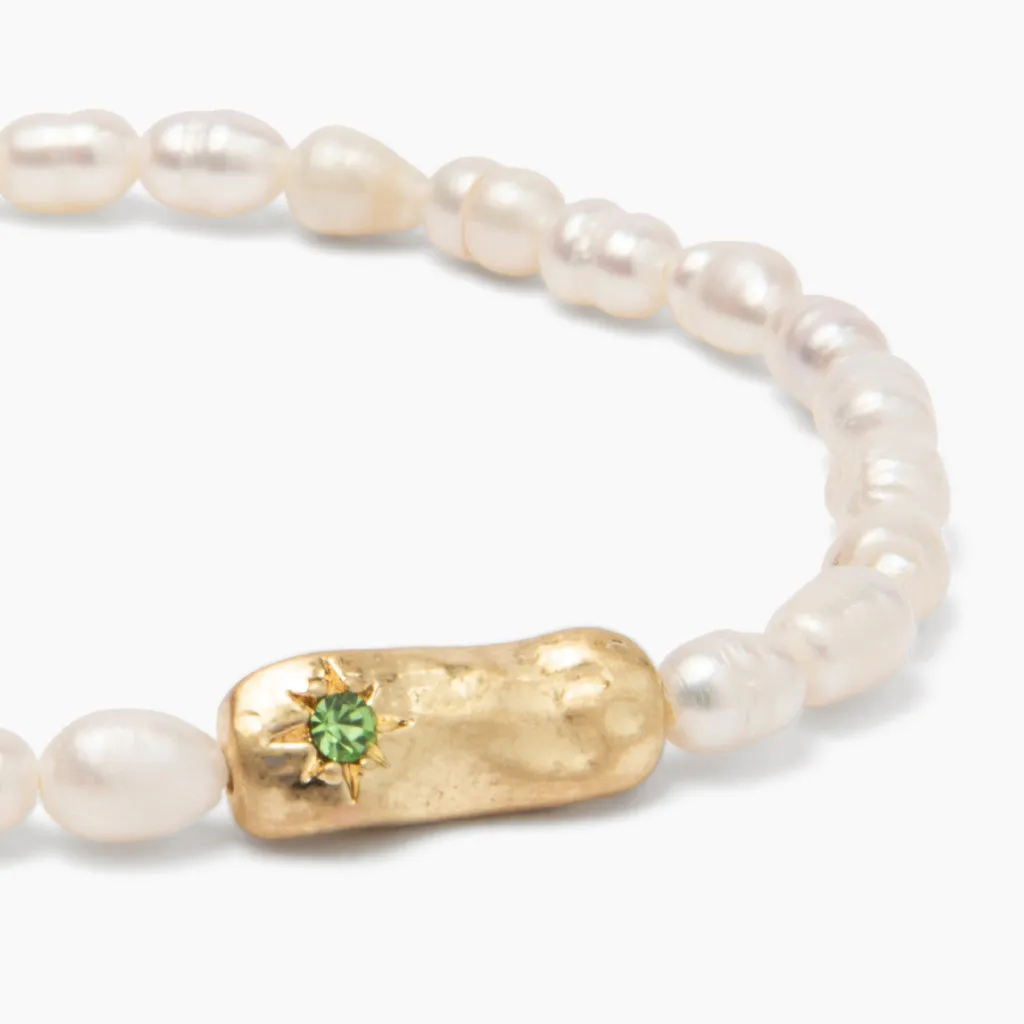 Pearl Affirmation Bracelet - Luck/Gold