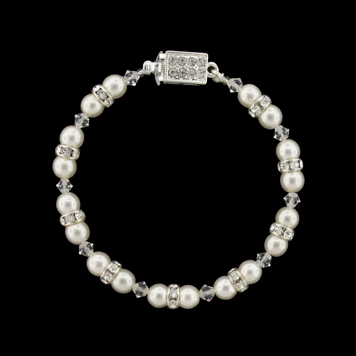 Pearl & Crystal Beaded Bridal Bracelet