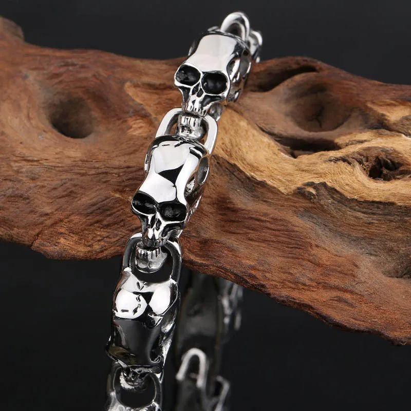 Personalized Titanium Skull Bracelet for Men - Korean Fashion Jewelry