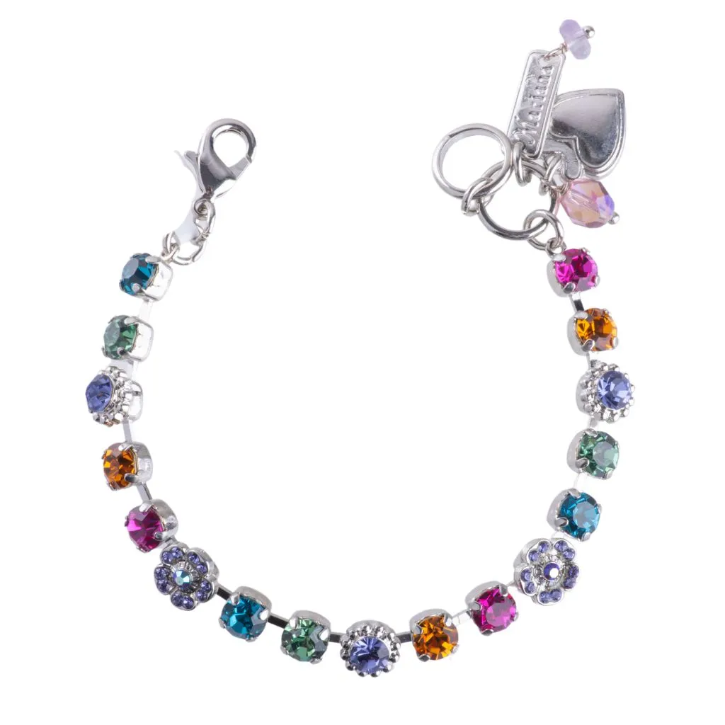 Petite Flower Cluster Bracelet in "Festival" - Rhodium