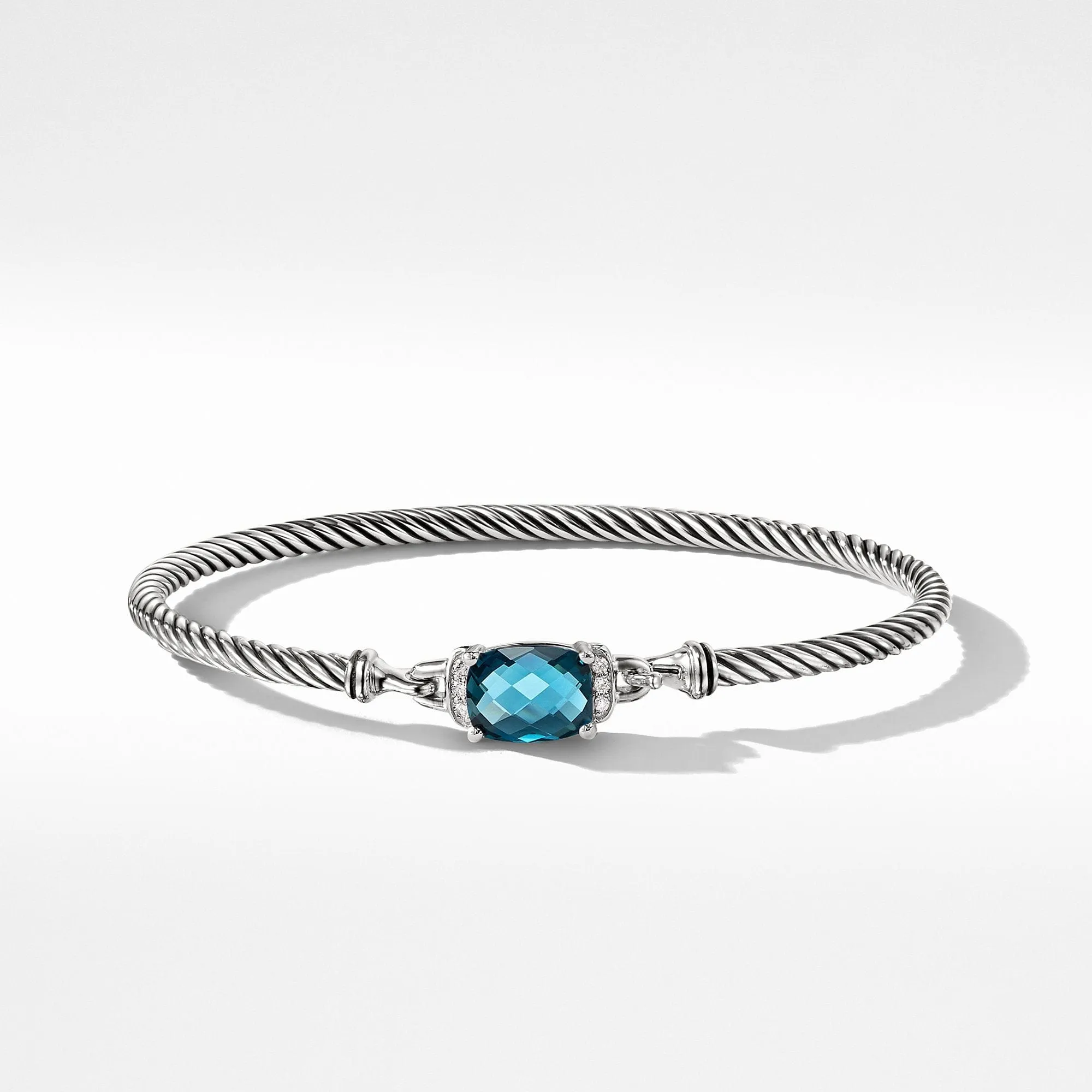 Petite Wheaton Bracelet with Hampton Blue Topaz and Diamonds