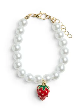 Pieces - Strawberry Charm Pearl Bracelet