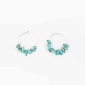 Pineapple Island Samudra Turquoise Howlite Stone Hoop Earrings